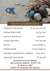 Oferta wielkanocna przygotowana przez Stołówkę Gminną