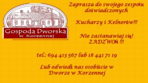 OGŁOSZENIE O PRACĘ!