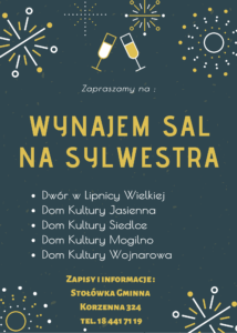 Wynajmujemy sale na Bal Sylwestrowy !