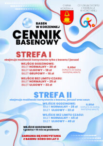 Basen w Korzennej 2025. Nowy cennik.