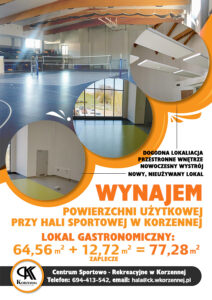 Wynajem powierzchni użytkowej przy Hali w Korzennej