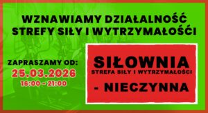 Wznawiamy działalność – Strefa Siły i Wytrzymałości